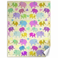 Cute Elephants  Canvas 18  X 24   by Valentinaart