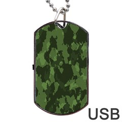 Camouflage Green Army Texture Dog Tag Usb Flash (one Side) by Simbadda