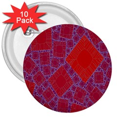 Voronoi Diagram 3  Buttons (10 Pack)  by Simbadda