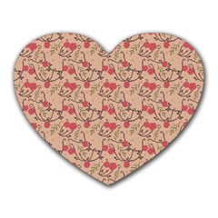 Vintage Flower Pattern  Heart Mousepads by TastefulDesigns