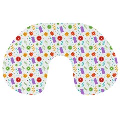 Decorative Spring Flower Pattern Travel Neck Pillows by TastefulDesigns