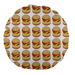 Hamburger Pattern Large 18  Premium Round Cushions by Simbadda