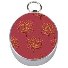 Beautiful Tree Background Pattern Silver Compasses by Simbadda