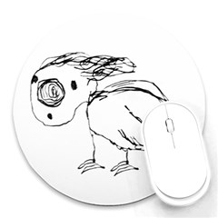 Helpless Bird Sketch Up Drawing Round Mousepads by dflcprints