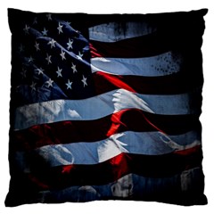 Grunge American Flag Background Large Flano Cushion Case (one Side) by Simbadda