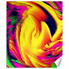 Stormy Yellow Wave Abstract Paintwork Canvas 8  X 10  by Simbadda