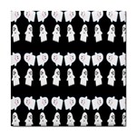 Cute Ghost Pattern Tile Coasters Front