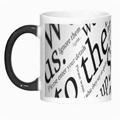 Abstract Minimalistic Text Typography Grayscale Focused Into Newspaper Morph Mugs by Simbadda