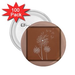 Dandelion Frame Card Template For Scrapbooking 2 25  Buttons (100 Pack)  by Simbadda