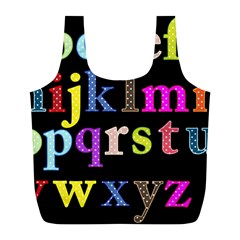 Alphabet Letters Colorful Polka Dots Letters In Lower Case Full Print Recycle Bags (l)  by Simbadda