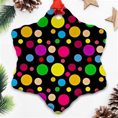 Polka Dots Snowflake Ornament (two Sides) by Valentinaart