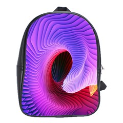 Digital Art Spirals Wave Waves Chevron Red Purple Blue Pink School Bags (xl)  by Mariart