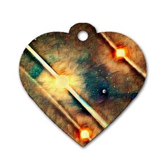 Light Space Dog Tag Heart (one Side) by DeneWestUK