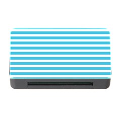 Horizontal Stripes Blue Memory Card Reader With Cf by Mariart