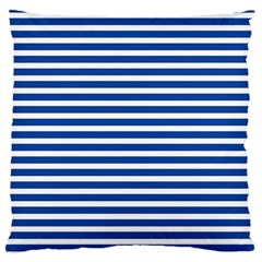 Horizontal Stripes Dark Blue Large Flano Cushion Case (one Side) by Mariart