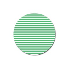 Horizontal Stripes Green Magnet 3  (round) by Mariart