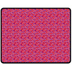 Red White And Blue Leopard Print  Double Sided Fleece Blanket (medium)  by PhotoNOLA