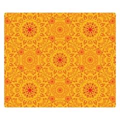 Solar Mandala  Orange Rangoli  Double Sided Flano Blanket (small) by bunart