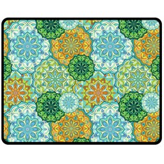 Forest Spirits  Green Mandalas  Fleece Blanket (medium) by bunart