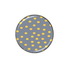 Limpet Polka Dot Yellow Grey Hat Clip Ball Marker (4 Pack) by Mariart