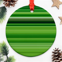 Horizontal Stripes Line Green Ornament (round) by Mariart