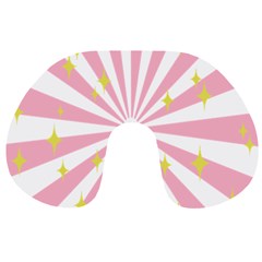 Hurak Pink Star Yellow Hole Sunlight Light Travel Neck Pillows by Mariart