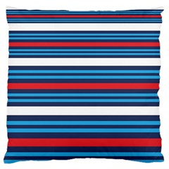 Martini Style Racing Tape Blue Red White Large Cushion Case (one Side) by Mariart