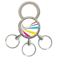 Line Rainbow Orange Blue Yellow Red Pink White Wave Waves 3-ring Key Chains by Mariart