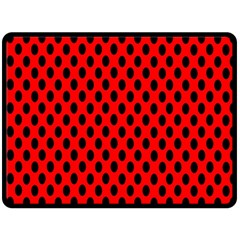 Polka Dot Black Red Hole Backgrounds Fleece Blanket (large)  by Mariart