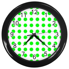 Polka Dot Green Wall Clocks (black) by Mariart