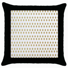 Polka Dots Gold Grey Throw Pillow Case (black) by Mariart