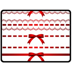 Ribbon Red Line Fleece Blanket (large)  by Mariart