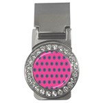 Polka Dot Circle Pink Purple Green Money Clips (CZ)  Front