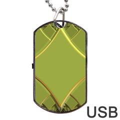 Fractal Green Diamonds Background Dog Tag Usb Flash (one Side) by Simbadda