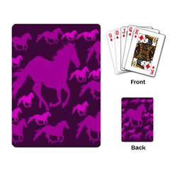 Pink Horses Horse Animals Pattern Colorful Colors Playing Card by Simbadda