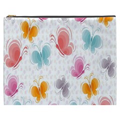 Butterfly Pattern Vector Art Wallpaper Cosmetic Bag (xxxl)  by Simbadda