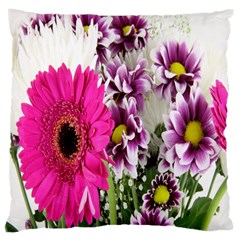 Purple White Flower Bouquet Large Cushion Case (one Side) by Simbadda