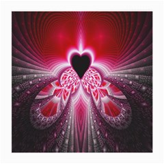 Illuminated Red Hear Red Heart Background With Light Effects Medium Glasses Cloth by Simbadda