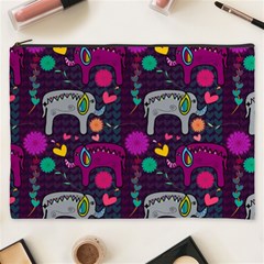 Colorful Elephants Love Background Cosmetic Bag (xxxl)  by Simbadda