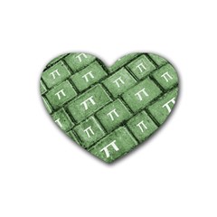 Pi Grunge Style Pattern Rubber Coaster (heart)  by dflcprints