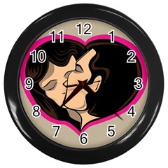 Don t Kiss With A Bloody Nose Face Man Girl Love Wall Clocks (black) by Mariart