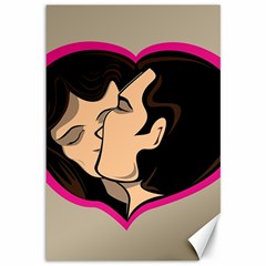 Don t Kiss With A Bloody Nose Face Man Girl Love Canvas 12  X 18   by Mariart