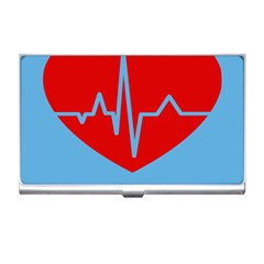 Heartbeat Health Heart Sign Red Blue Business Card Holders by Mariart