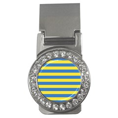 Horizontal Blue Yellow Line Money Clips (cz)  by Mariart