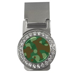 Initial Camouflage Como Green Brown Money Clips (cz)  by Mariart