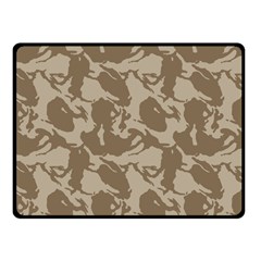 Initial Camouflage Brown Double Sided Fleece Blanket (small)  by Mariart