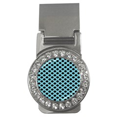 Polka Dot Blue Black Money Clips (cz)  by Mariart