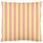 Pink Yellow Stripes Line Large Flano Cushion Case (Two Sides) Front