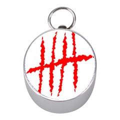 Scratches Claw Red White H Mini Silver Compasses by Mariart