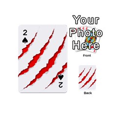 Scratches Claw Red White Playing Cards 54 (mini)  by Mariart